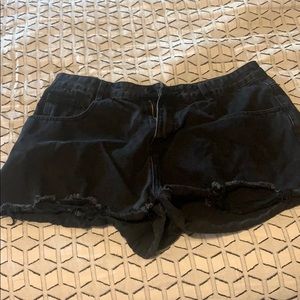 Black jean shorts